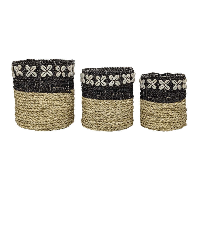 Hand Woven Baskets Black Shell